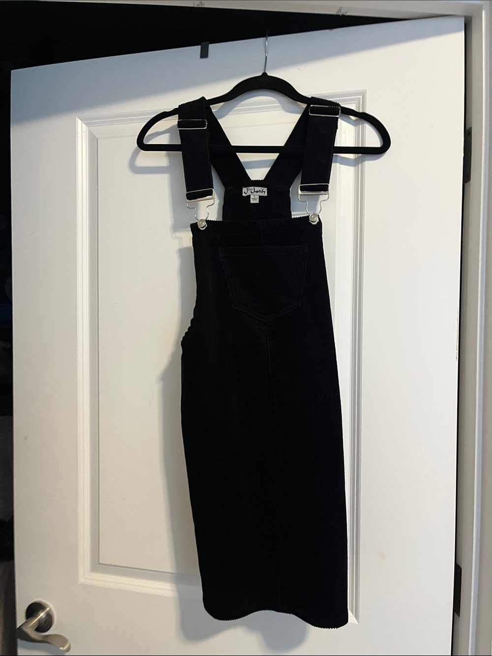 J for Justify Black Corduroy Pinafore Midi Dress